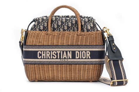 basket dior blanche|Dior wicker basket bag.